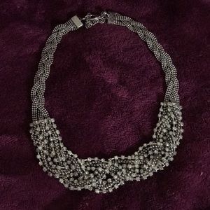 Diamond silver necklace
